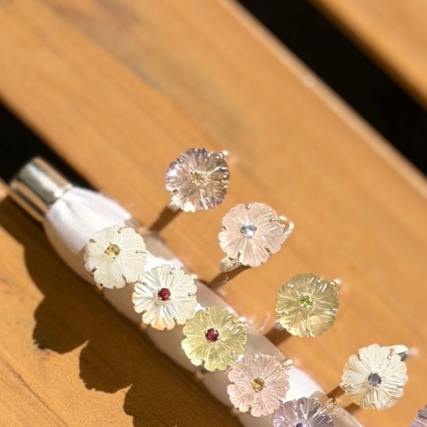Flower carving ring