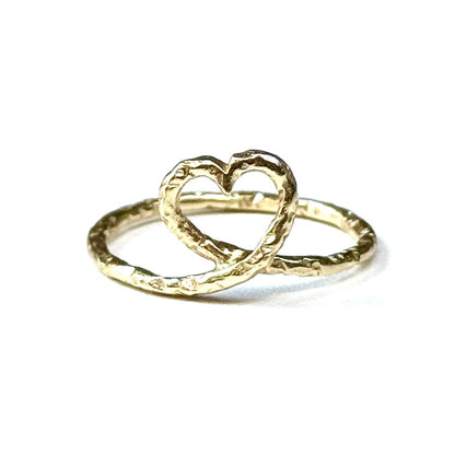 Brass Heart plain ring 11