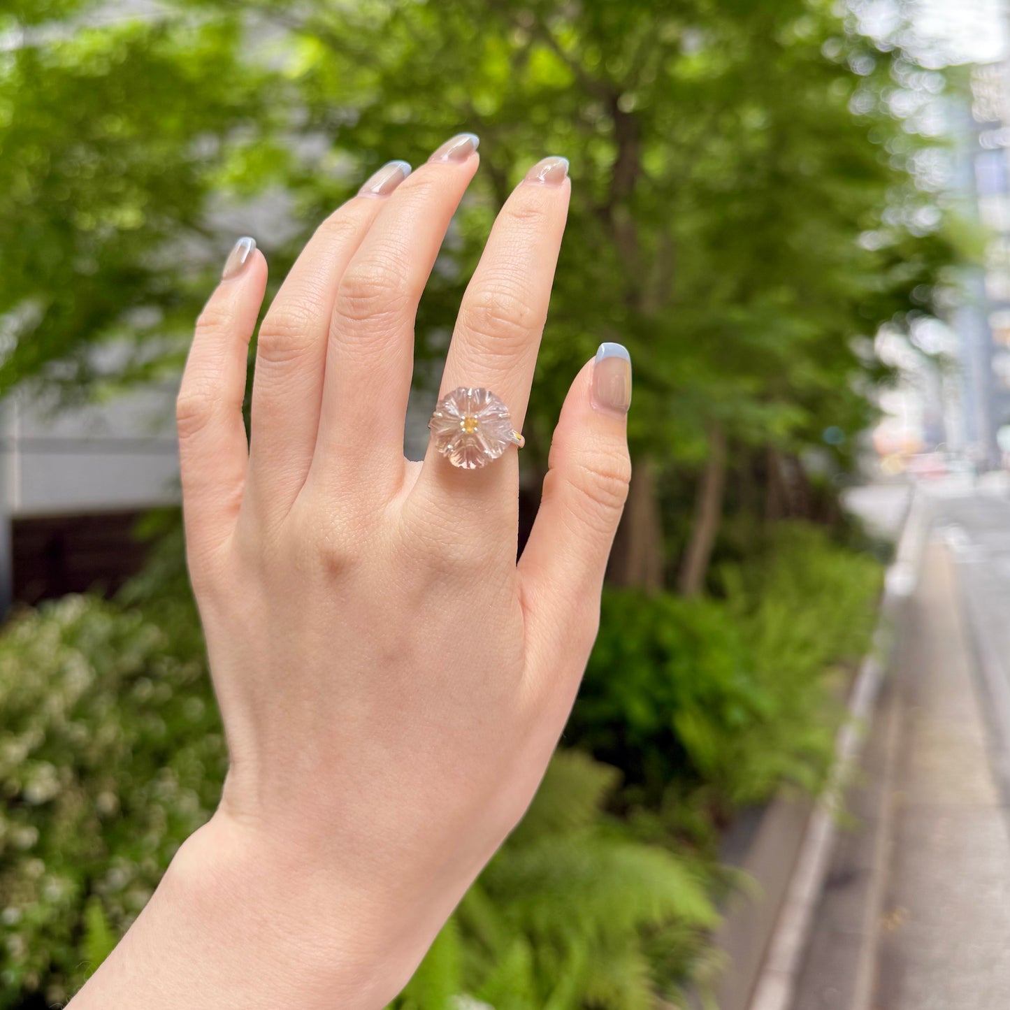 Flower carving ring