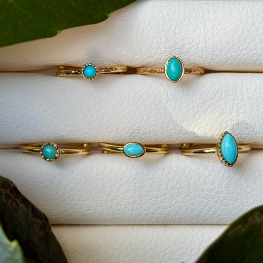 Brass petit ring〈Turquoise〉