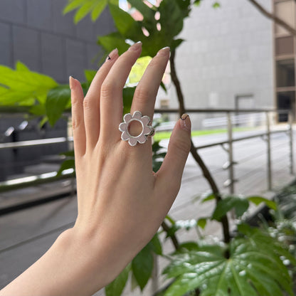 Flower plain ring 5