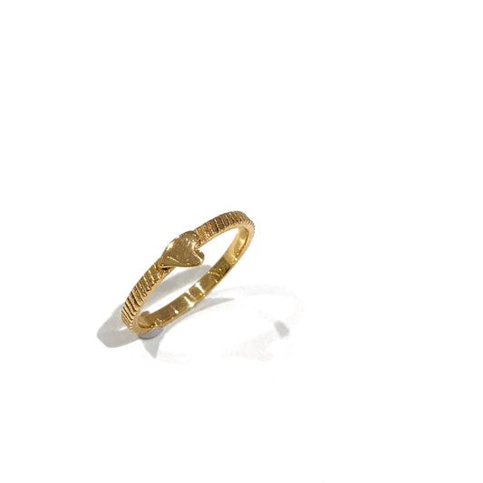 Brass heart plain ring 8