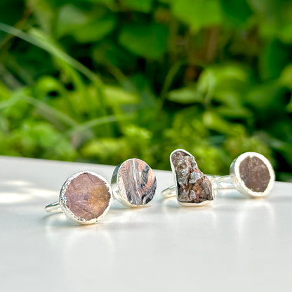 Silver925 rough cut ring