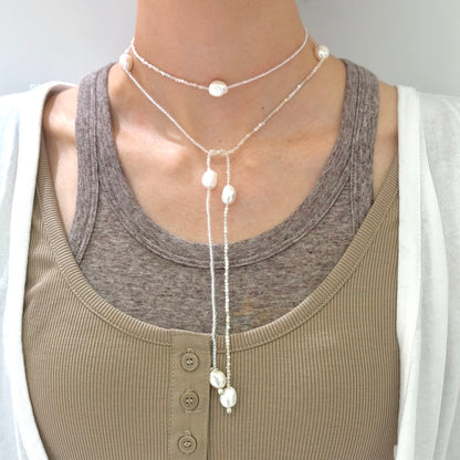 Pearl×Stone necklace 4