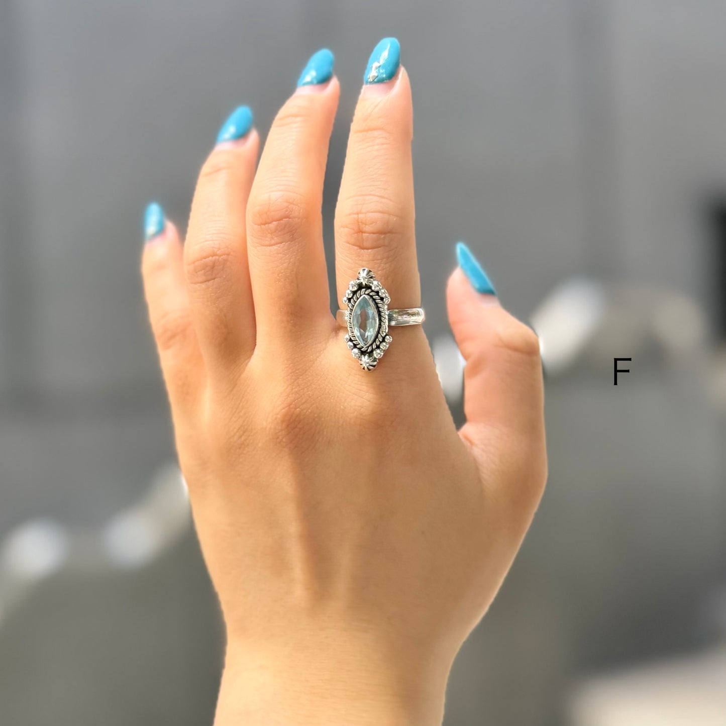 Blue topaz ring