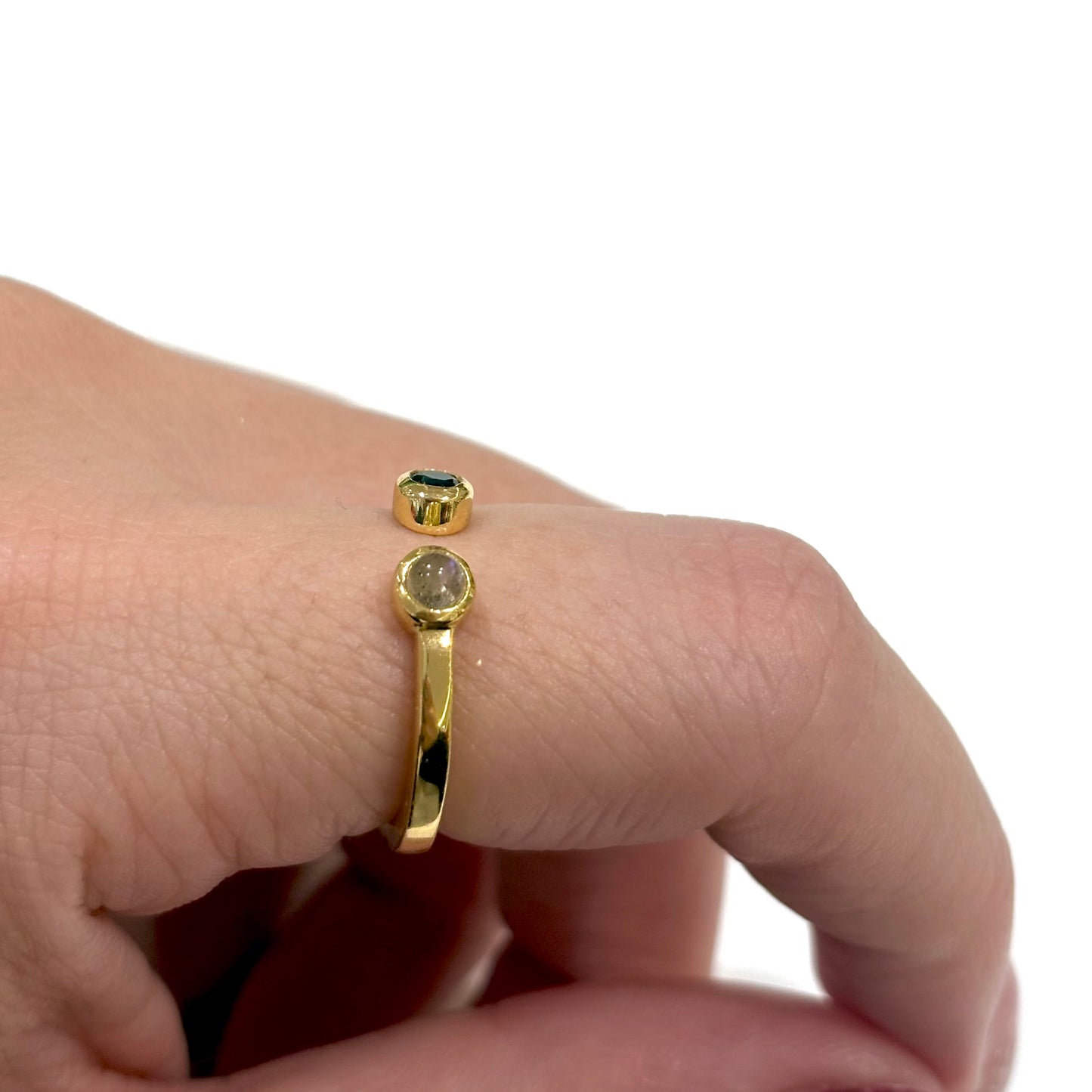 Brass 2stone ring 2