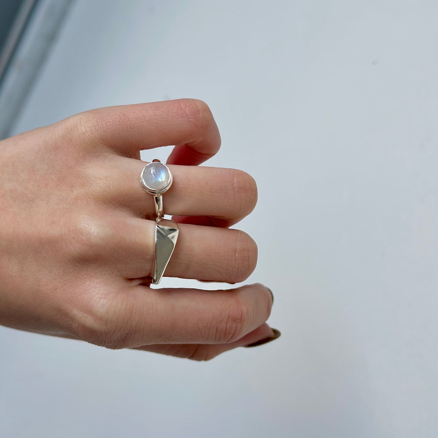 Rainbow Moonstone ring