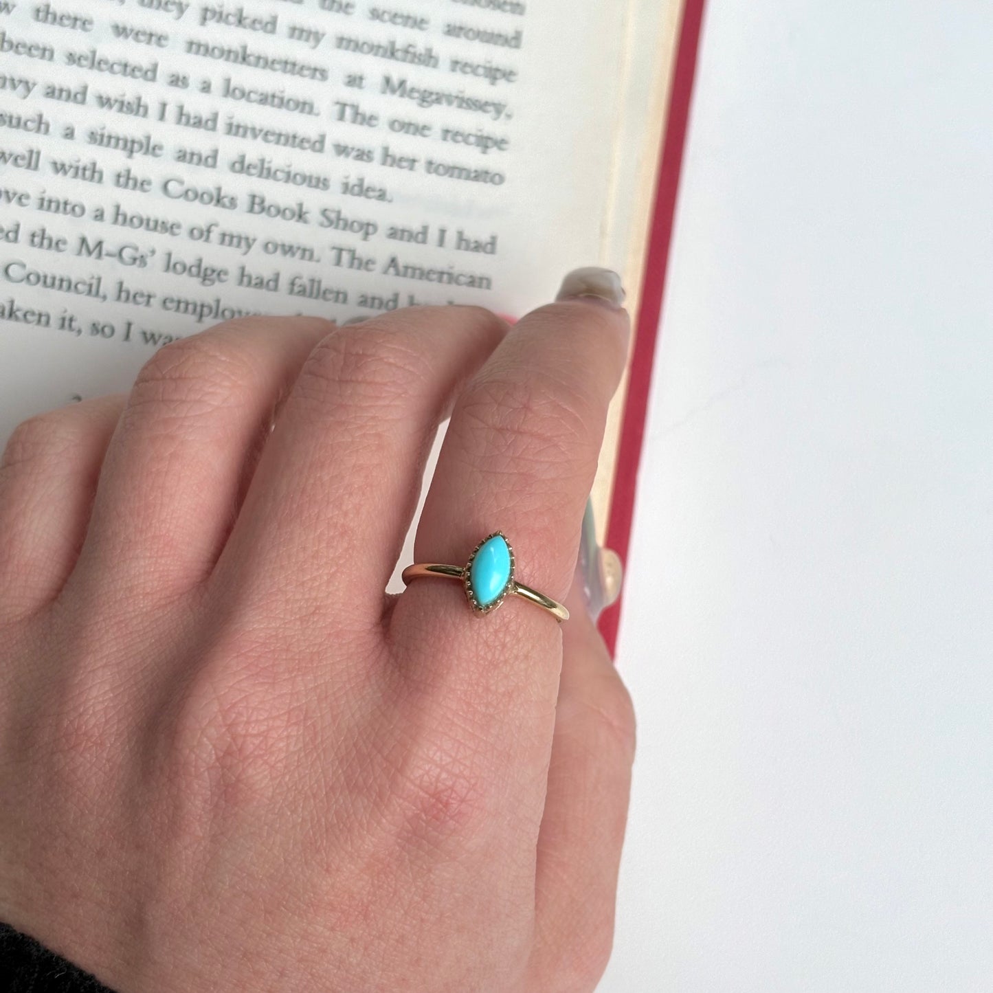 Brass petit ring〈Turquoise〉