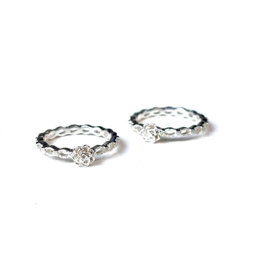 Flower plain ring 24