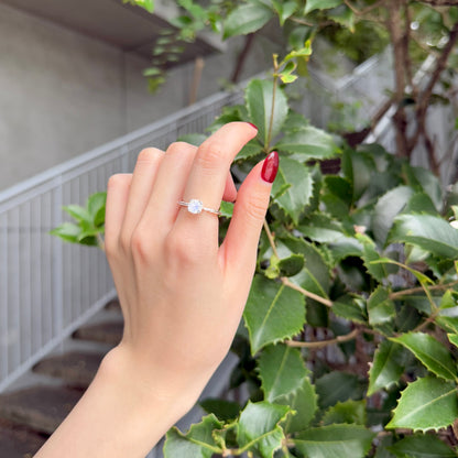 Heart design ring 〈Rainbow moon stone〉