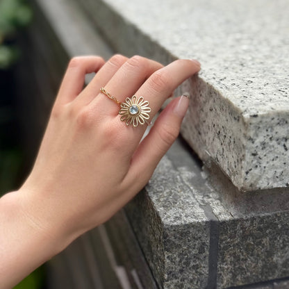 Flower design ring 13