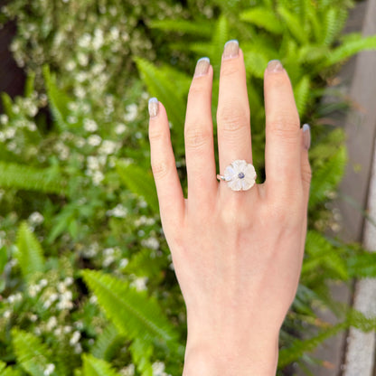 Flower carving ring