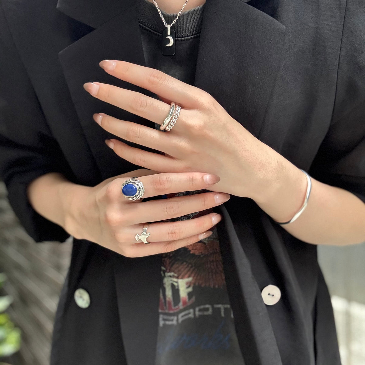 Silver925 plain ring 55