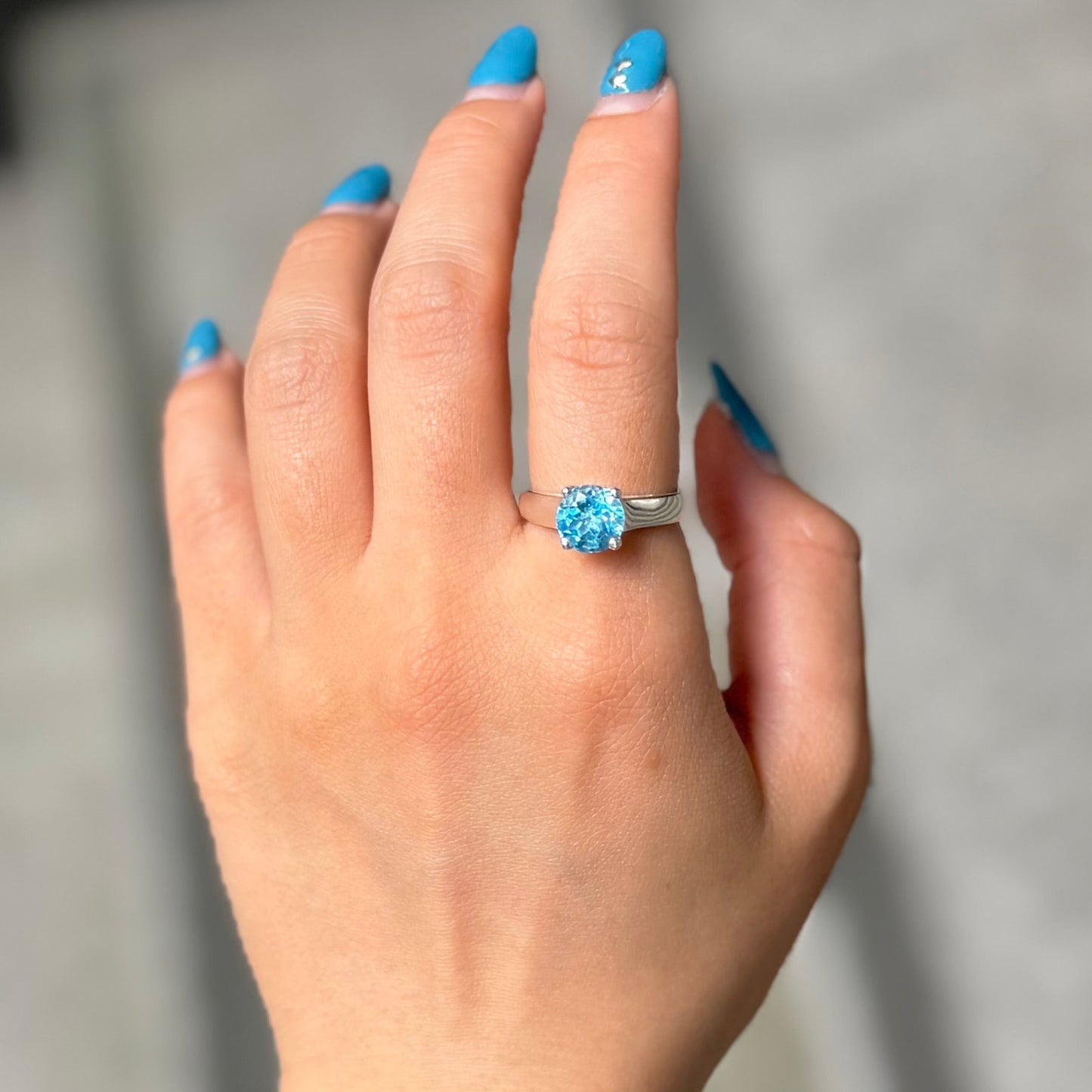 Swiss Blue topaz ring