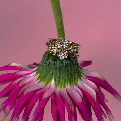 Stacking plain ring〈Flower〉