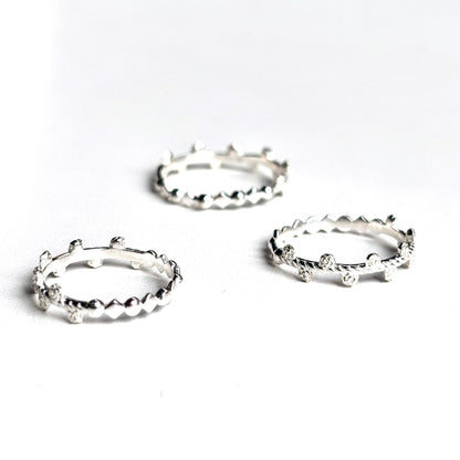 Flower plain ring 5