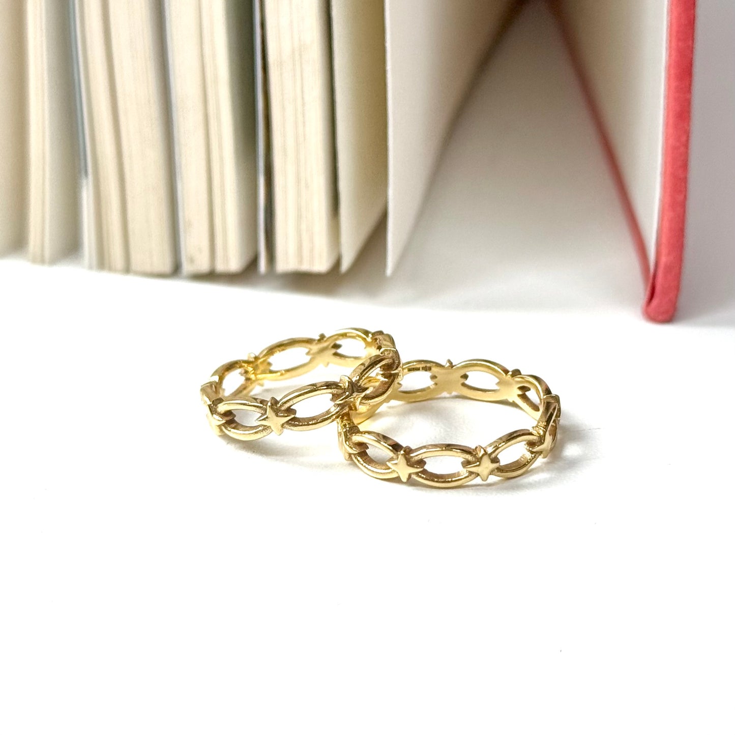 Brass star plain ring 11
