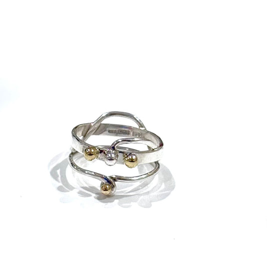 Silver925×Brass plain ring〈Ball〉27