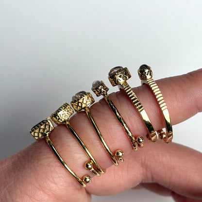Brass petit ring 〈Crystal〉