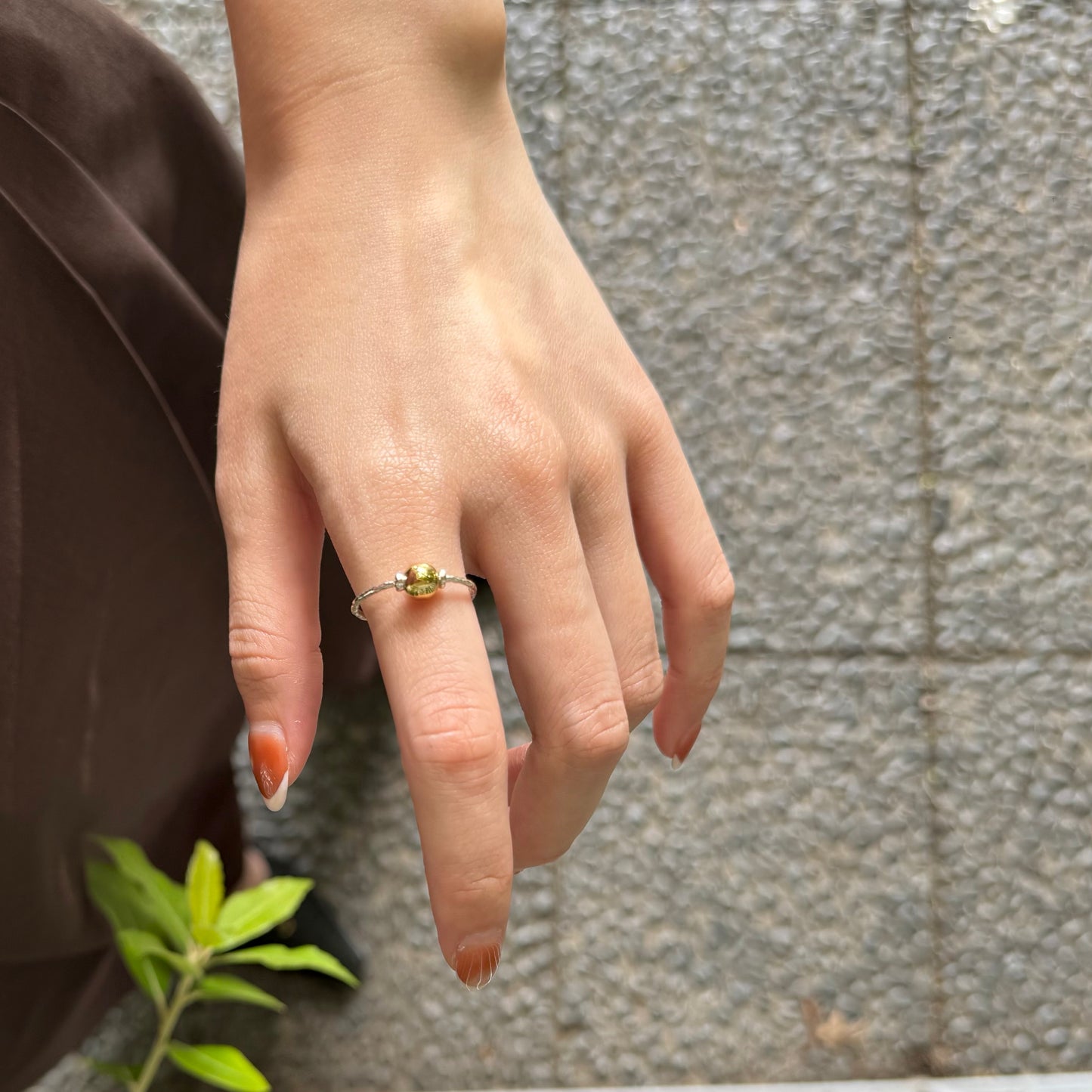 Silver925×Brass plain ring 〈Ball〉19