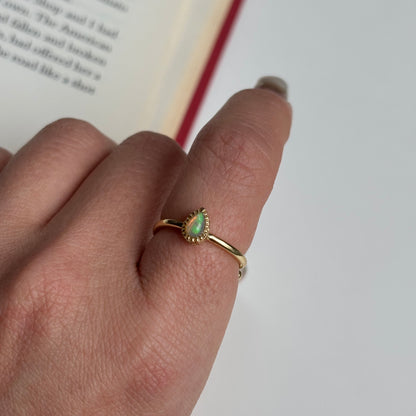 Brass petit ring〈Opal〉