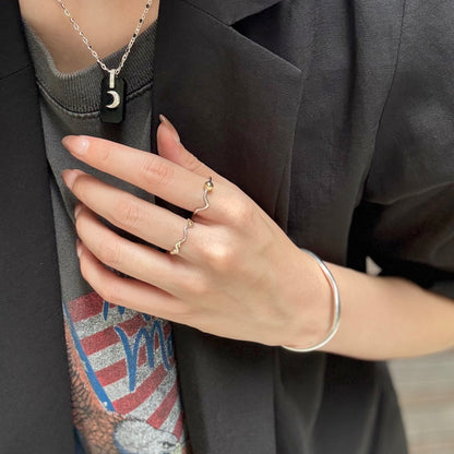 Silver925×brass plain ring 17
