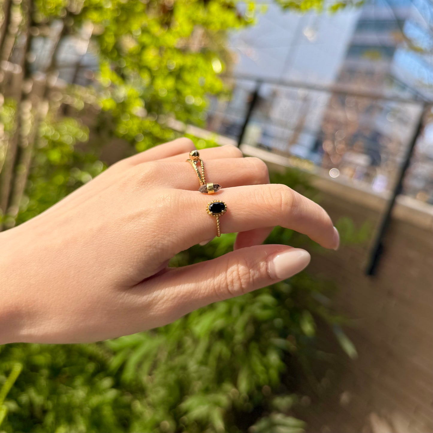 Brass 2stone ring 4