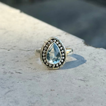 Blue topaz ring