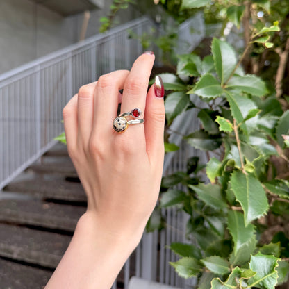 Silver925×Brass 2stone ring 20