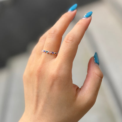 Heart enamel ring 8