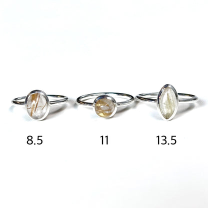 Gold Rutile Quartz ring