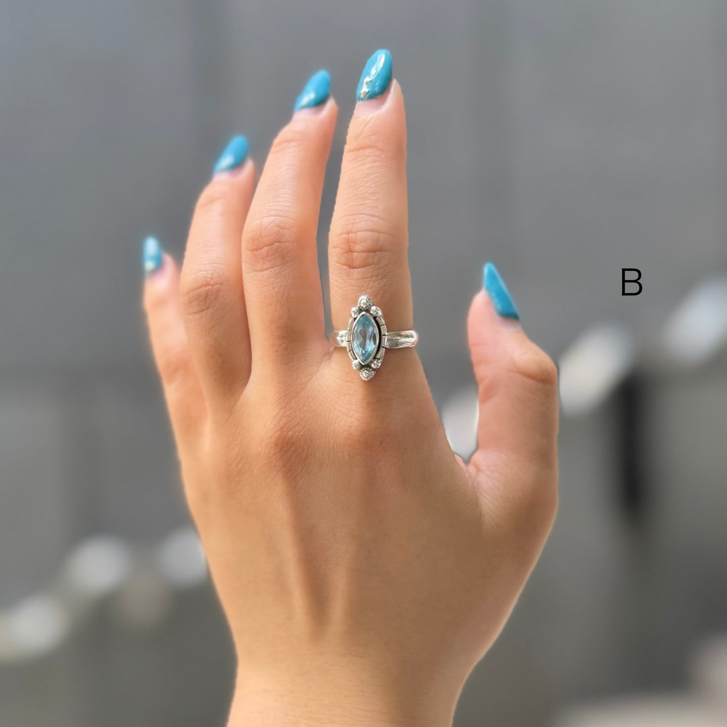 Blue topaz ring