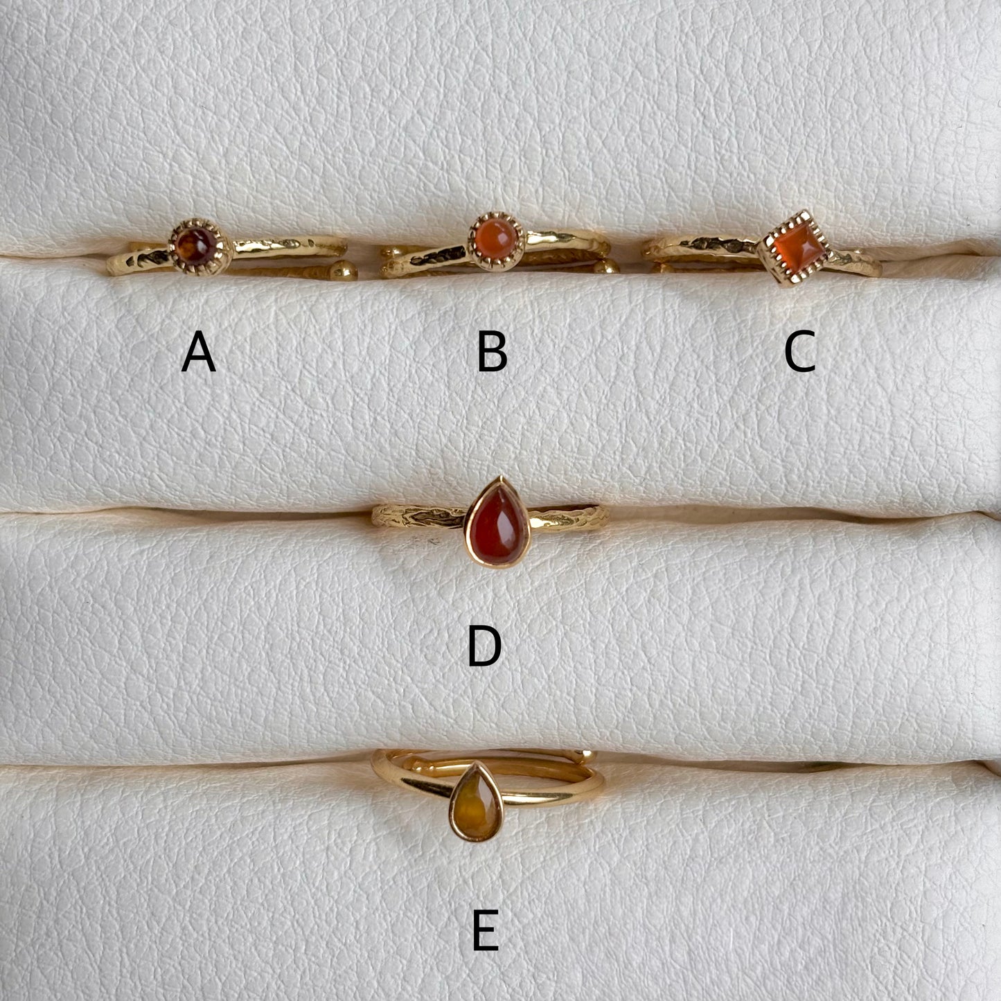 Brass petit ring〈Carnelian〉