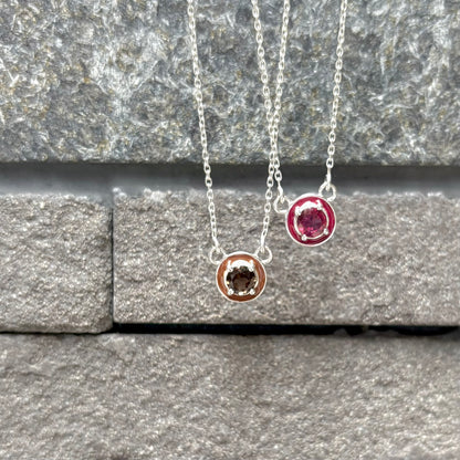 Enamel × stone necklace