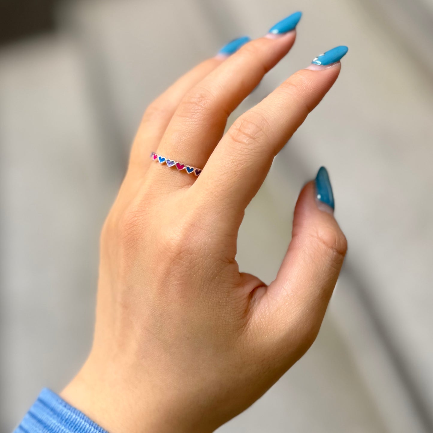 Heart enamel ring 9