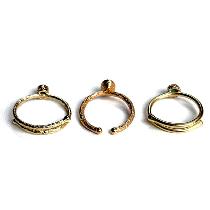 Brass petit ring〈Turquoise〉