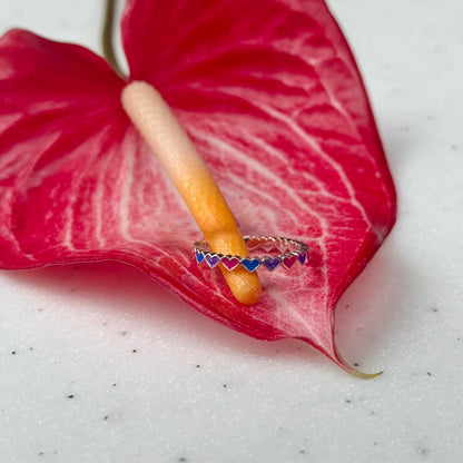 Heart enamel ring 9
