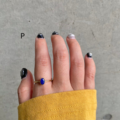 Brass petit  ring〈blue〉