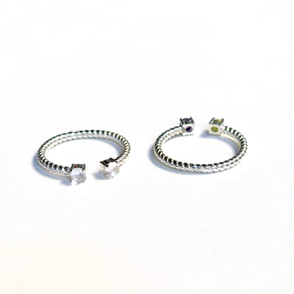 Silver925 2stone ring 18