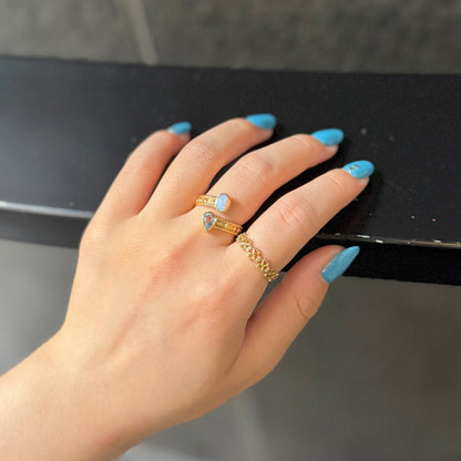 Brass 2stone ring 13