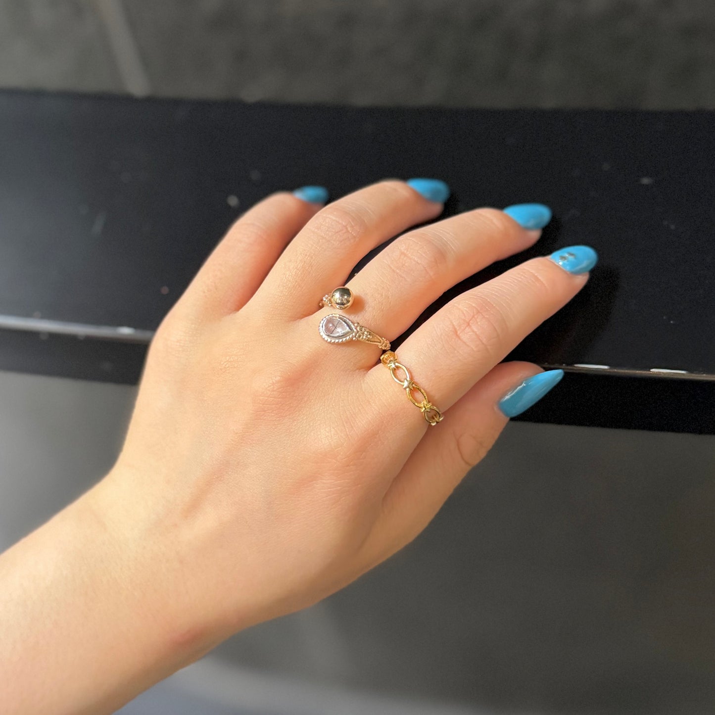Brass design ring 14