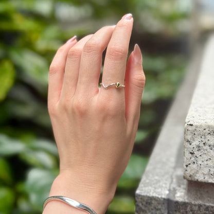 Silver925×brass plain ring 17