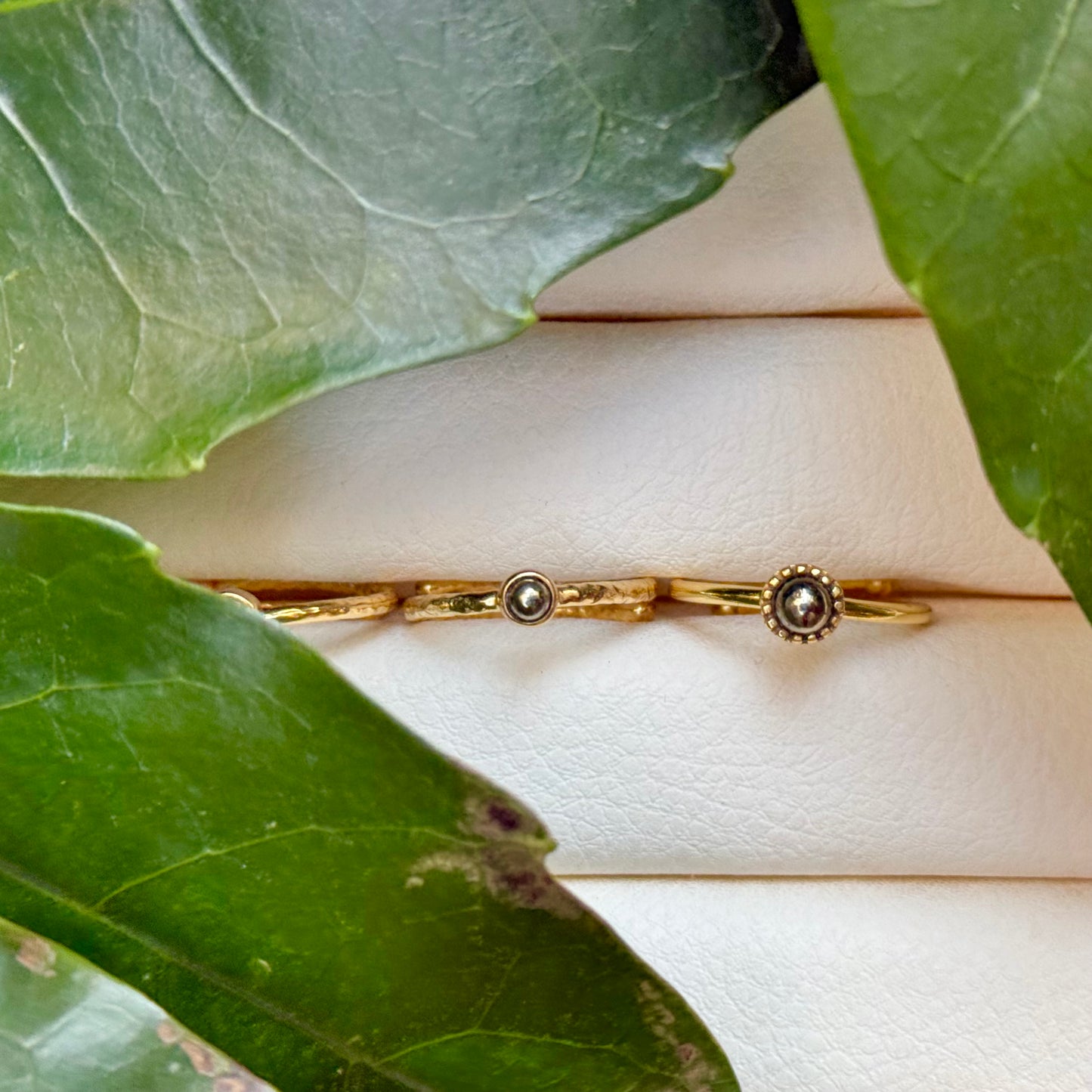 Brass petit ring〈Pyrite〉