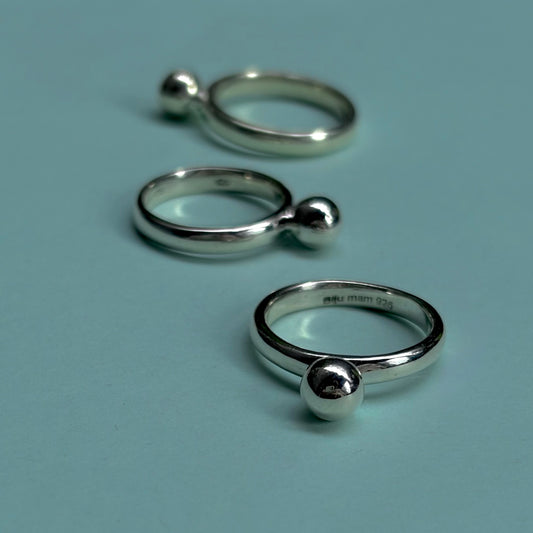 Silver925 plain ring〈Ball〉1