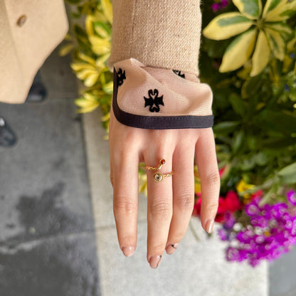 Brass 2stone ring 6