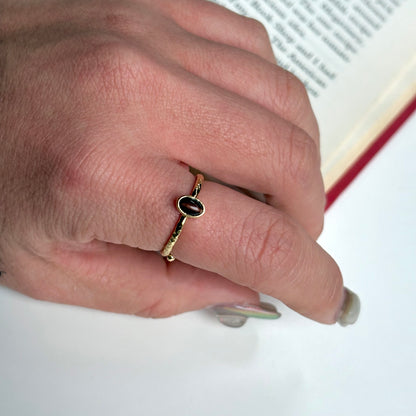 Brass petit ring〈Tiger eye〉