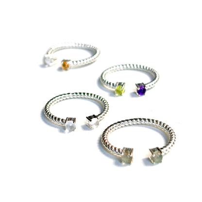 Silver925 2stone ring 18