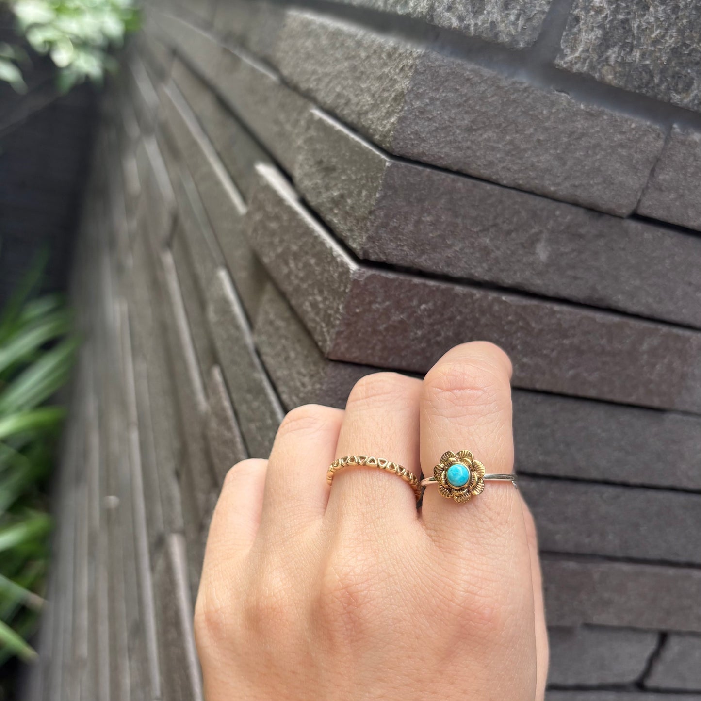 Silver925 × Brass flower ring