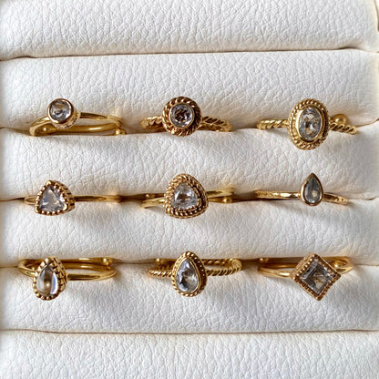 Brass petit  ring〈clear〉