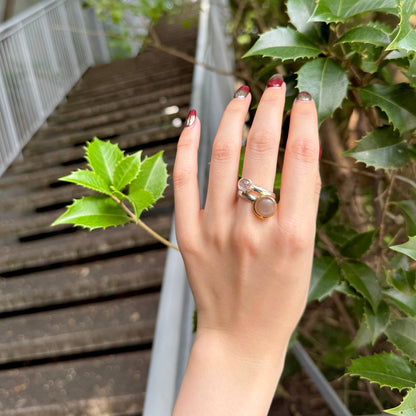 Silver925×Brass 2stone ring 20